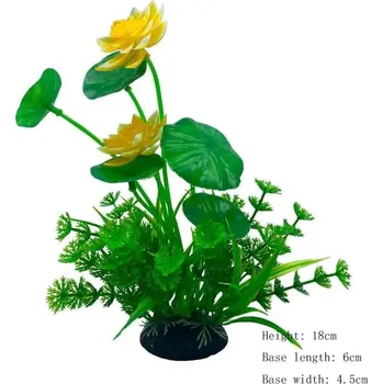 Dekorace do akvária Umělé rostliny do akvária pro dekoraci | akvarijní dekorace | vodní tráva - Lotosová žlutá