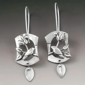 Náušnice Visací náušnice s listy a květy | módní šperky 2 ks