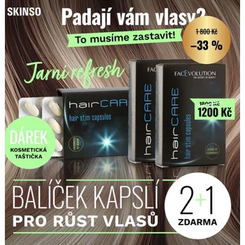 FacEvolution Balíček Hair Stim Capsules - 2 + 1 zdarma v kosmetické taštičce