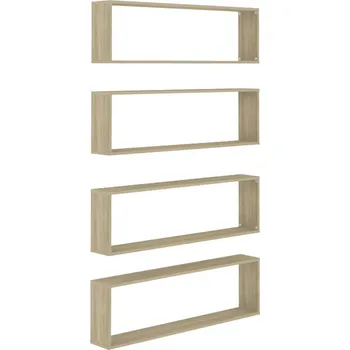 police Nástěnné obdélníkové police 807089 100 x 15 x 30 cm 4 ks