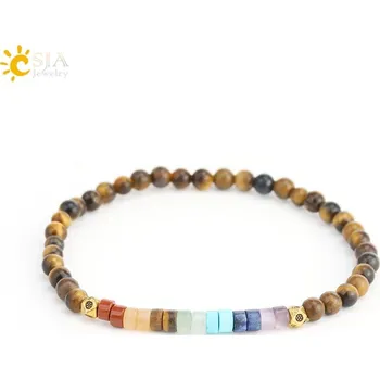 Náramek Čakrový náramek z minerálů | Minerální náramek, korálkový náramek - tygří oko