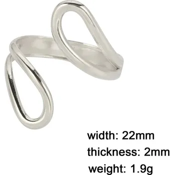 Prsten designový prsten z nerezové oceli | Otevřený prsten, minimalistický šperk - Barva oceli