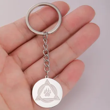 Přívěsek Vlčí ochranný amulet | amulet klíčenka, ocelový přívěsek - Barva drápové oceli
