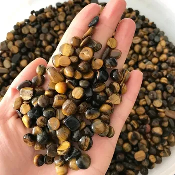 100 g Tygří oko přírodní kámen leštěný krystal | minerální kámen - 100 g 9-12 mm