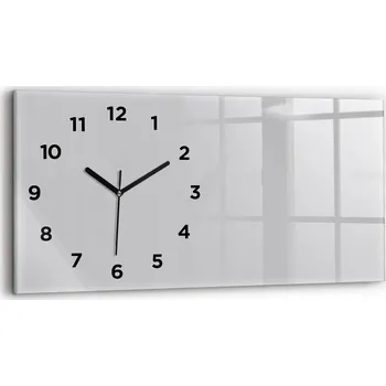 Hodiny Minimalistické skleněné nástěnné hodiny se vzorem, světle šedá barva, 60x30 cm