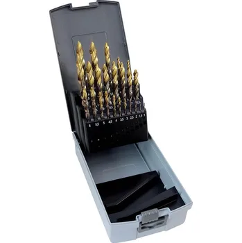 Vrták NÁSTROJE CZ Sada vrtáků 24 dílná, 1,00-10,00x0,5mm+3,3+4,2+6,8+10,2+10,5 S338RGSNHSSCo5TiN Gold Step, plastová krabička - SV338RGSNHSSCO5TIN-24P