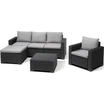 Zahradní sestava Keter Zahradní set California 3+1+1 grafitový + Doprava ZDARMA