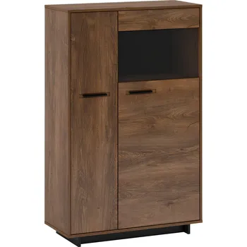 Komoda Komoda / vitrína, dub bolzano / černá, pravá, DELIS C2