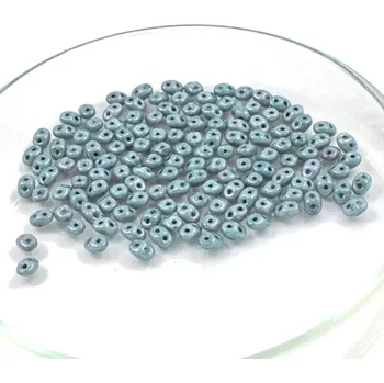 Korálek Korálky skleněné rokajl Matubo SuperDuo zelenošedá - sáček