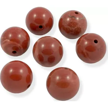Drahý kámen Kulička velká vrtaná 20mm - jaspis červený