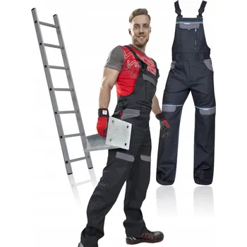 Pracovní obuv Pracovní kalhoty s laclem COOL TREND - černé - 176-182cm - velikost 54