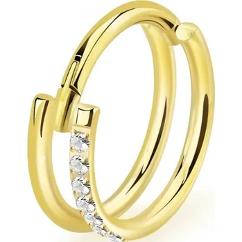 Piercing Atreya Dvojitý titanový kroužek s otevíráním Kalend Barva: Zlatá, Velikost: 1,2 mm, Délka / Průměr: 8 mm