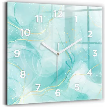 Hodiny Skleněné hodiny s motivem na zeď Tiché ručičky Obývací pokoj Abstrakce mramor