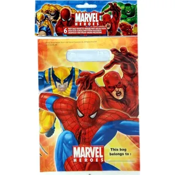 Dárková taška SÍŤOVANÉ DÁRKOVÉ TAŠKY Spiderman 6 ks