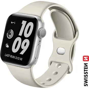 Řemínek na hodinky Swissten ŘEMÍNEK PRO APPLE WATCH SILIKONOVÝ 42 / 44 / 45 / 49 MM KAMENNĚ ŠEDÝ