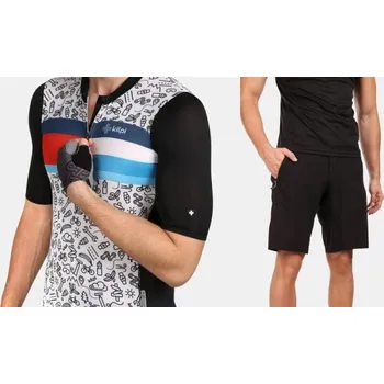 cyklistický dres KILPI RIVAL-M Černý cyklistický dres + KILPI HIXON-M Černé cyklistické kraťasy 3XL + DÁREK + Doprava ZDARMA