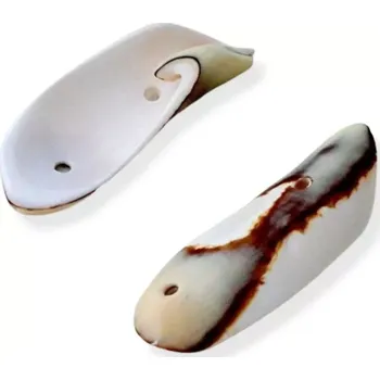 Materiál na výrobu šperku Mušle menší dvoudírkové - 2 ks