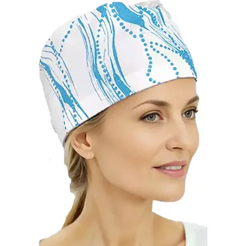 Zdravotnický oděv 2P SERVIS Operační čepice uni 100% Bavlna bílá/modrá