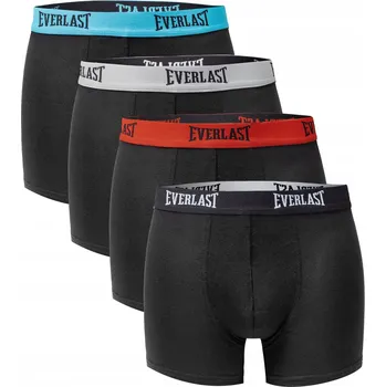 Boxerky Pánské boxerky EVERLAST bavlněné s barevnou gumou, sada 4 kusů, velikost M