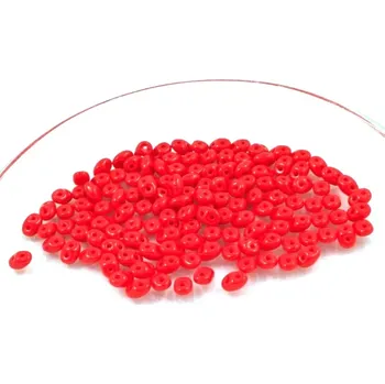 Korálek Korálky skleněné rokajl Matubo SuperDuo červená - sáček