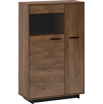 Komoda Komoda / vitrína, dub bolzano / černá, levá, DELIS C1