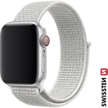 Řemínek na hodinky Swissten ŘEMÍNEK PRO APPLE WATCH NYLONOVÝ 38 / 40 / 41 MM BÍLÝ