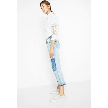 Dámské oblečení Jeansy Desigual Denim Olga denim bleach velikost 34