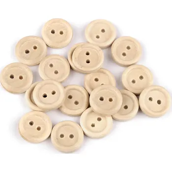 Knoflík Dřevěný knoflík dvoudírkový velikost 20"