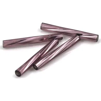 Korálek Korálky skleněné tyčky 20mm fialové - 41 g