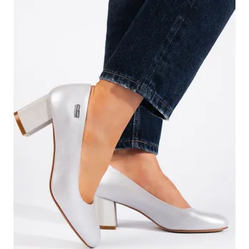 Dámské lodičky Stříbrné dámské lodičky na sloupku PB-178S/PEA Velikost: 37