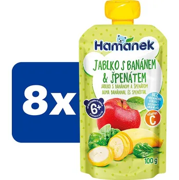 Hamánek Jablko s banánem a špenátem - 8 x 100 g