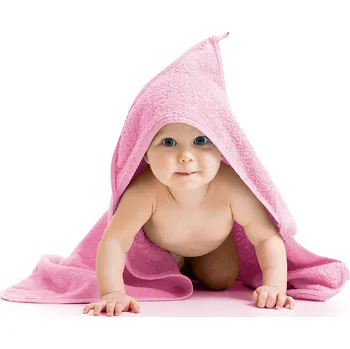 Brotex Dětská froté osuška s kapuckou 80x80cm 330g růžová