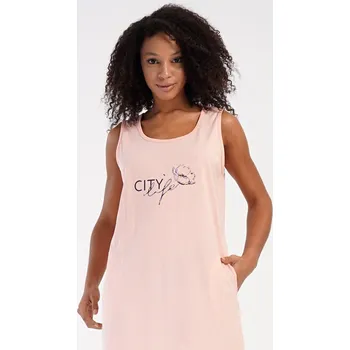 Dámská noční košile Dámská noční košile na ramínka Agnes světle lososová 3XL