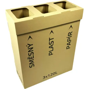 Odpadkový koš Futrale Koš na tříděný odpad 605x255x768 mm Hnědá