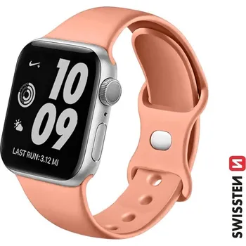 Řemínek na hodinky Swissten ŘEMÍNEK PRO APPLE WATCH SILIKONOVÝ 38 / 40 / 41 MM ORANŽOVĚ RŮŽOVÝ