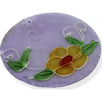 Materiál na výrobu šperku Přívěsek perleťový malovaný fialkový - 10 ks