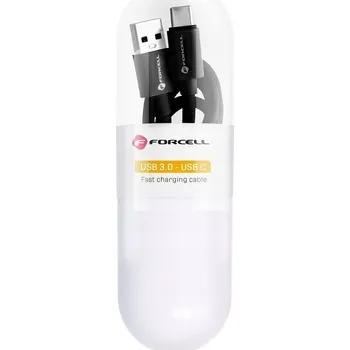 Datový kabel Kabel Forcell USB - USB typ C 1 m černý