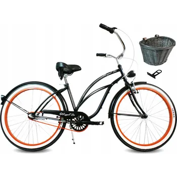 Městské kolo Dámské městské kolo 26" cruiser PUMPKIN ROYALBI matné, 3 rychlosti, s košíkem