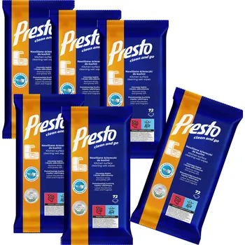 Utěrka 6x Presto Vlhčené ubrousky do kuchyně, 72 kusů