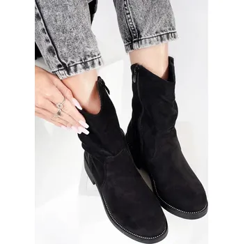 Dámská treková obuv Černé semišové dámské kovbojky O-589B Velikost: 37