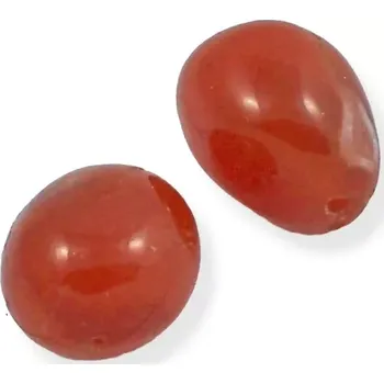 Drahý kámen Karneol tromlovaný s dírkou - 1 ks