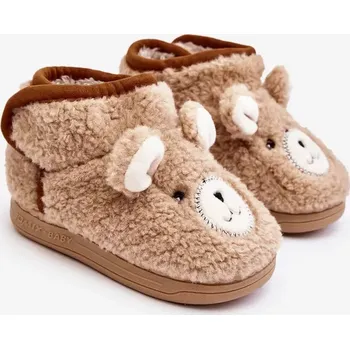 Dívčí tričko Dětské zateplené pantofle s medvídkem, béžová Eberra 27