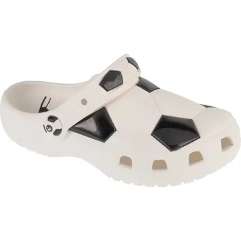 Dětská móda Bílo-černé dětské nazouváky Crocs Classic Soccer Ball Clog Kids 210157-103 Velikost: 30/31