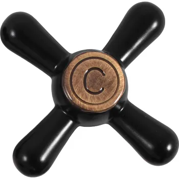 Ručka RETRO - Černá matná/Stará mosaz (Bronz) KR1002CMATSM, RAV Slezák Barva: Černá matná/Stará mosaz (Bronz), Rozměr: teplá, #: KR1002CMATSM