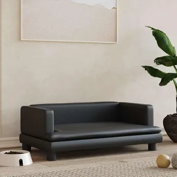 vidaXL Pelíšek pro psy černý 80 x 45 x 30 cm umělá kůže