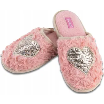 Dámské pantofle Dámské Sandále Soxo 37/38 teplé s Pantofle srdíčkem