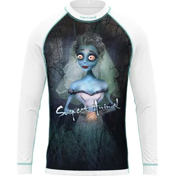 Dětské funkční triko dlouhý rukáv EMILY bílá Bamboo Heavy - Azurová / 100