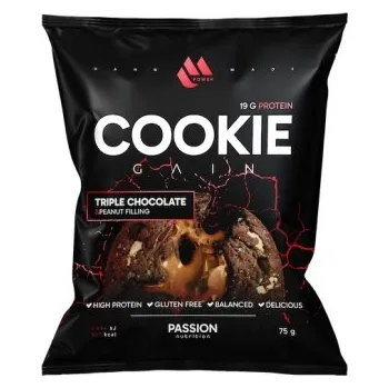 Passion Nutrition MPower Cookie Gain 75 g - Tři druhy čokolády/arašídová náplň + Sleva 3 % pro registrované