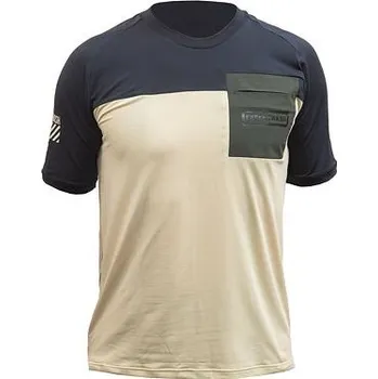 cyklistický dres FT MEN'S HORIZON POCKET SHORT SLEEVE JERSEY SAND/BLACK velikost XL