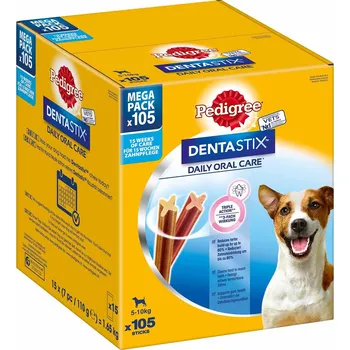 Pamlsek pro psa Pedigree DentaStix pro malé psy 105 kusů (15 × 7)